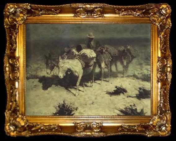 framed  Frederic Remington The Desert Prospector (mk43), ta009-2